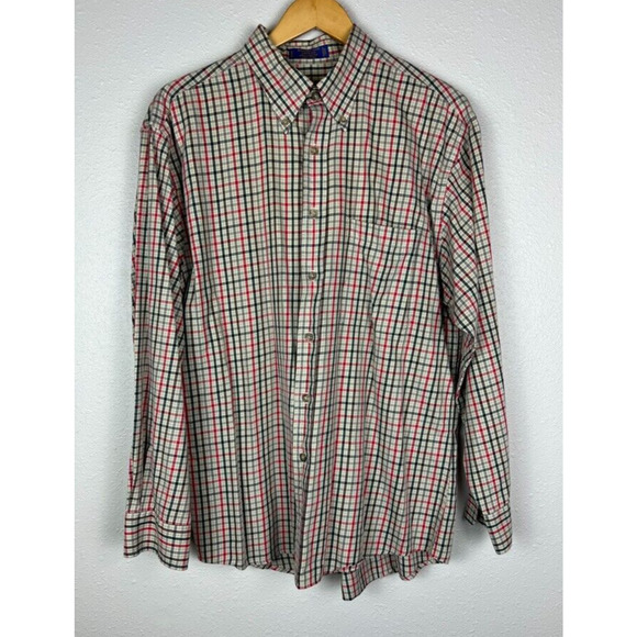 Pendleton Mens Large Brown Plaid Broadway Cloth Long Sleeve Button Down Shirt - Picture 2 of 6
